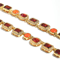 Sunrise Glow Red Gemstone Necklace