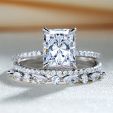 Noble Radiant Cut 3 Pieces Ring Set