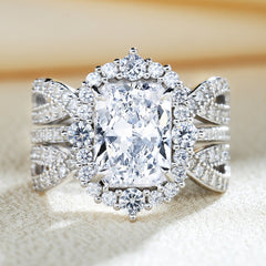 Vintage Halo Radiant Cut Insert Ring