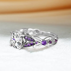 Butterfly Round Cut Sterling Silver Ring