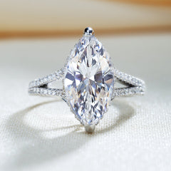 Exquisite Split Shank Marquise Cut Ring