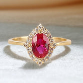 Oval Cut Ruby Wedding Ring