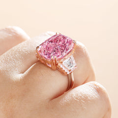 11 Carat Pink Heart Light Luxury All-In-One Ring