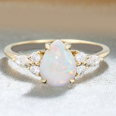 Pear Shaped Opal Engagement Ring