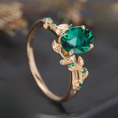 Art Deco Nature Inspired Leaf Wedding Ring