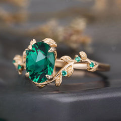 Art Deco Nature Inspired Leaf Wedding Ring