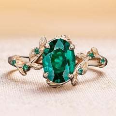 Art Deco Nature Inspired Leaf Wedding Ring