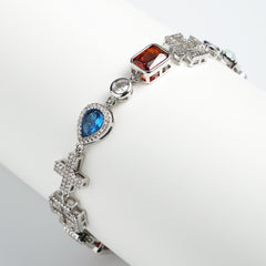 Multi Gemstone & Cross Necklace