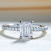 3CT Radiant Cut Wedding Promise Rings for Women