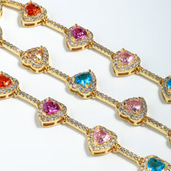 Heart Shaped Colorful Synthetic Decorated Bracelet