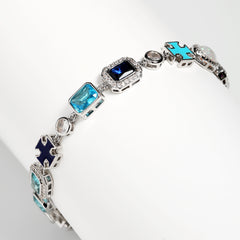 Blue Multi Gemstone Motif Bracelet