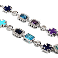 Blue Multi Gemstone Motif Bracelet