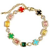Multicolor Gemstone Motif Bracelet