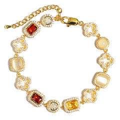 Iced Gemstone Set(Gemstone Necklace & Bracelet)