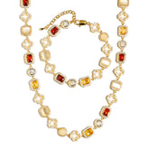 Iced Gemstone Set(Gemstone Necklace & Bracelet)