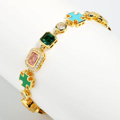 Multicolor Gemstone Motif Bracelet