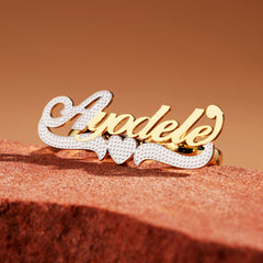 Custom Name Ring - Personalized Heart Design