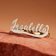 Custom Two-Finger Name Ring - Personalized Design