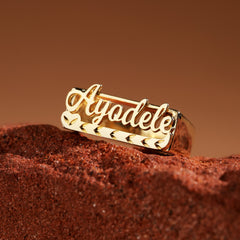 18K Gold Name Ring