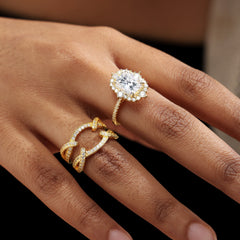 Vintage Halo Radiant Cut Insert Ring