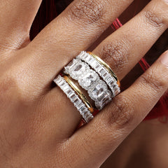 Gorgeous 5 Pieces Cushion Cut Ring Set