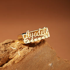 18K Gold Name Ring