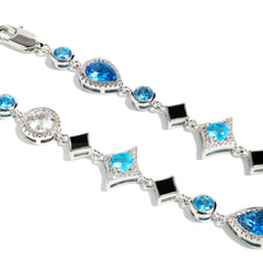 Star Motif Blue Multi Gemstone Necklace