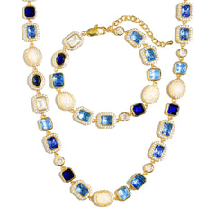 Blue Gemstone Solstice Bundle(Unisex Necklace & Bracelet)