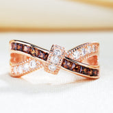 Crossover Sterling Silver Women's Band Ring