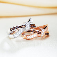 Crossover Sterling Silver Women's Band Ring