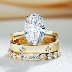 Noble Oval Cut 3 Pieces Ring Set
