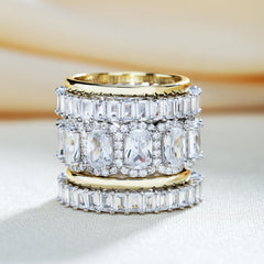 Gorgeous 5 Pieces Cushion Cut Ring Set