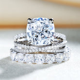 Gorgeous Cushion Cut 3 Pieces Ring Set