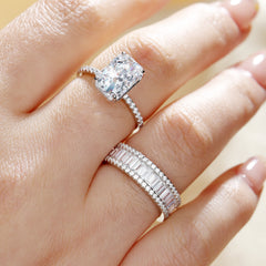 Elongated Radiant Cut Ring Set