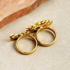 Two Finger Crown Name Ring