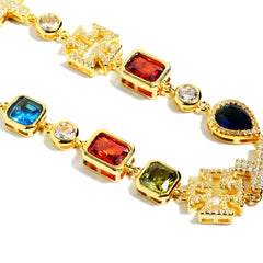 Multi Gemstone & Cross Set