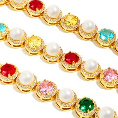 Gold Rainbow Serenade Gemstone Necklace