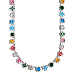 Mosaic Garden Gemstone Necklace