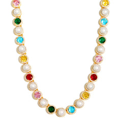 Gold Rainbow Serenade Gemstone Necklace