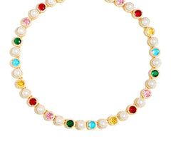 Gold Rainbow Serenade Gemstone Necklace