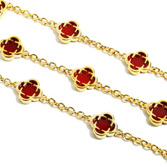 Red Clover Gemstone Bracelet