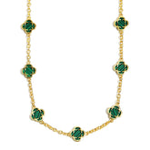 Malachite Clover Gemstone Necklace