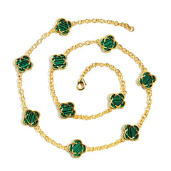 Malachite Clover Gemstone Bracelet