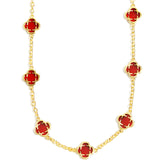 Red Clover Gemstone Necklace