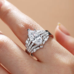 Beautifully Marquise Cut Insert Ring Set