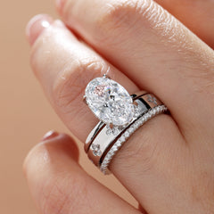 Noble Oval Cut 3 Pieces Ring Set