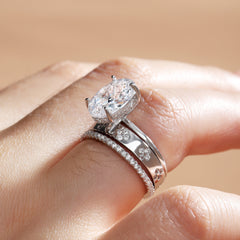 Noble Oval Cut 3 Pieces Ring Set