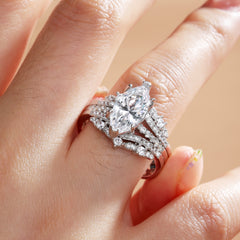 Beautifully Marquise Cut Insert Ring Set