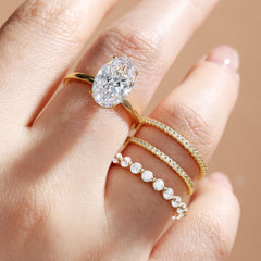 4 Pieces Oval Cut Wedding Ring Set