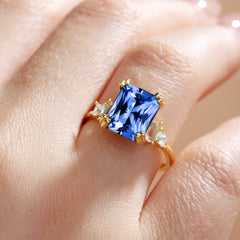 Emerald Cut Sapphire Engagement Ring